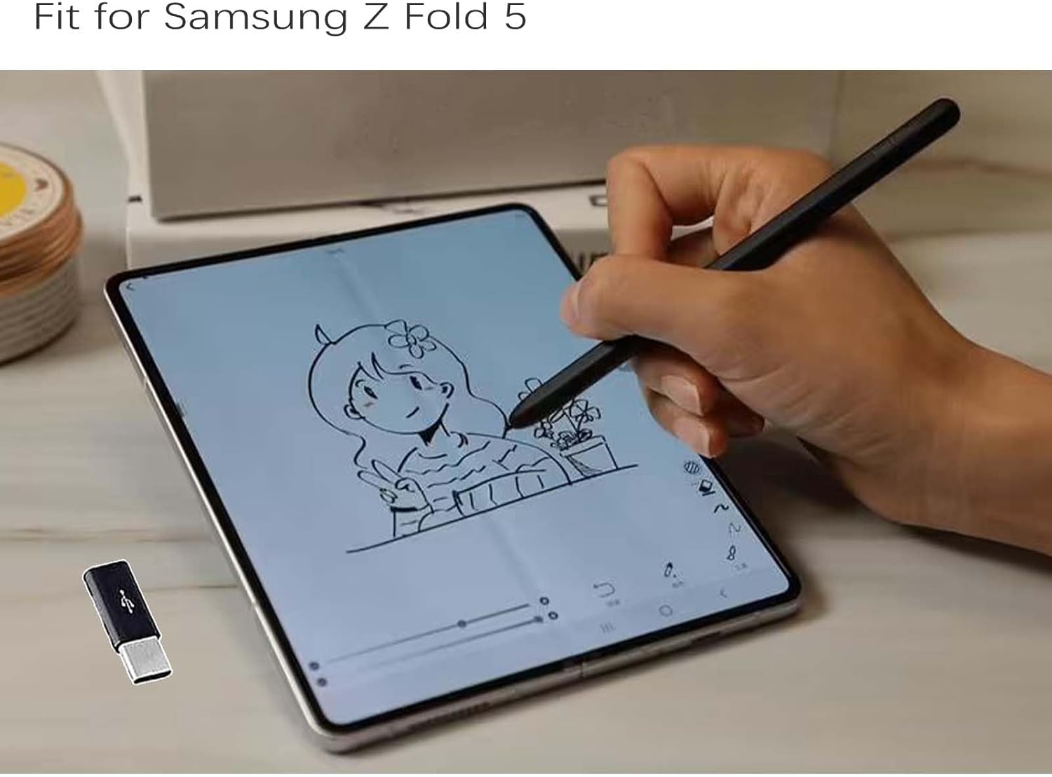 Fold Edition Galaxy Z Fold 5 – Repuesto de bolígrafo + puntas de bolígrafo para Samsung Galaxy Z fold 5 S Pen Touch Stylus S Pen + puntas de
