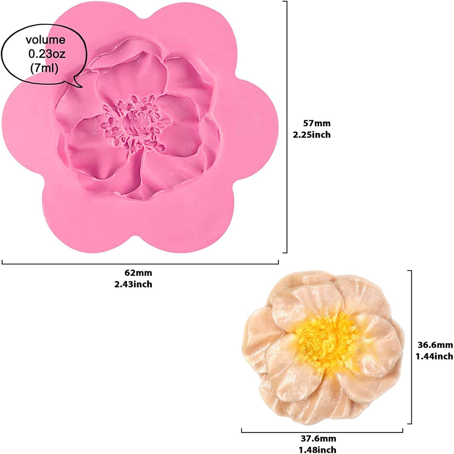 Funshowcase Molde de silicona para fondant de flores para decoración de pasteles de azúcar, decoración de magdalenas, arcilla polimérica, cera de