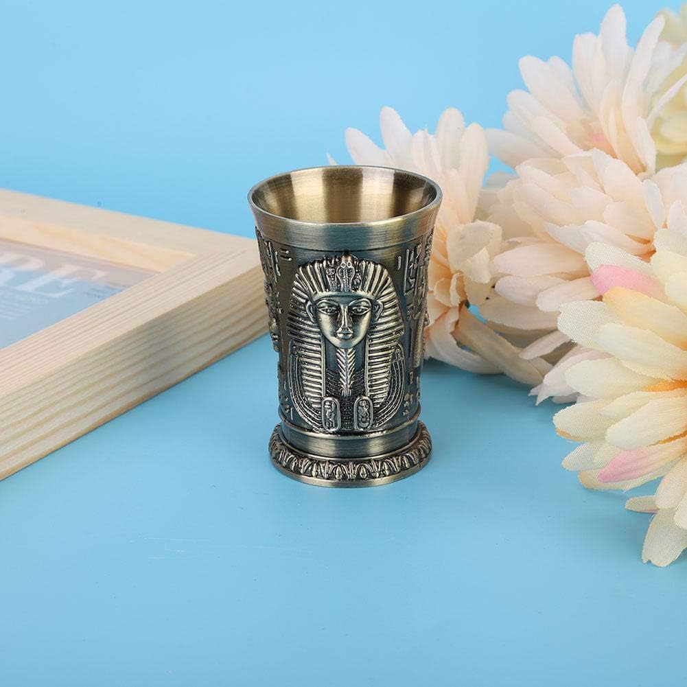 Hztyyier Vasos de chupito de metal estilo vintage Copa de vino con cuerpo de bronce verde Inserto de aleación de zinc para adornos caseros KTV Bar