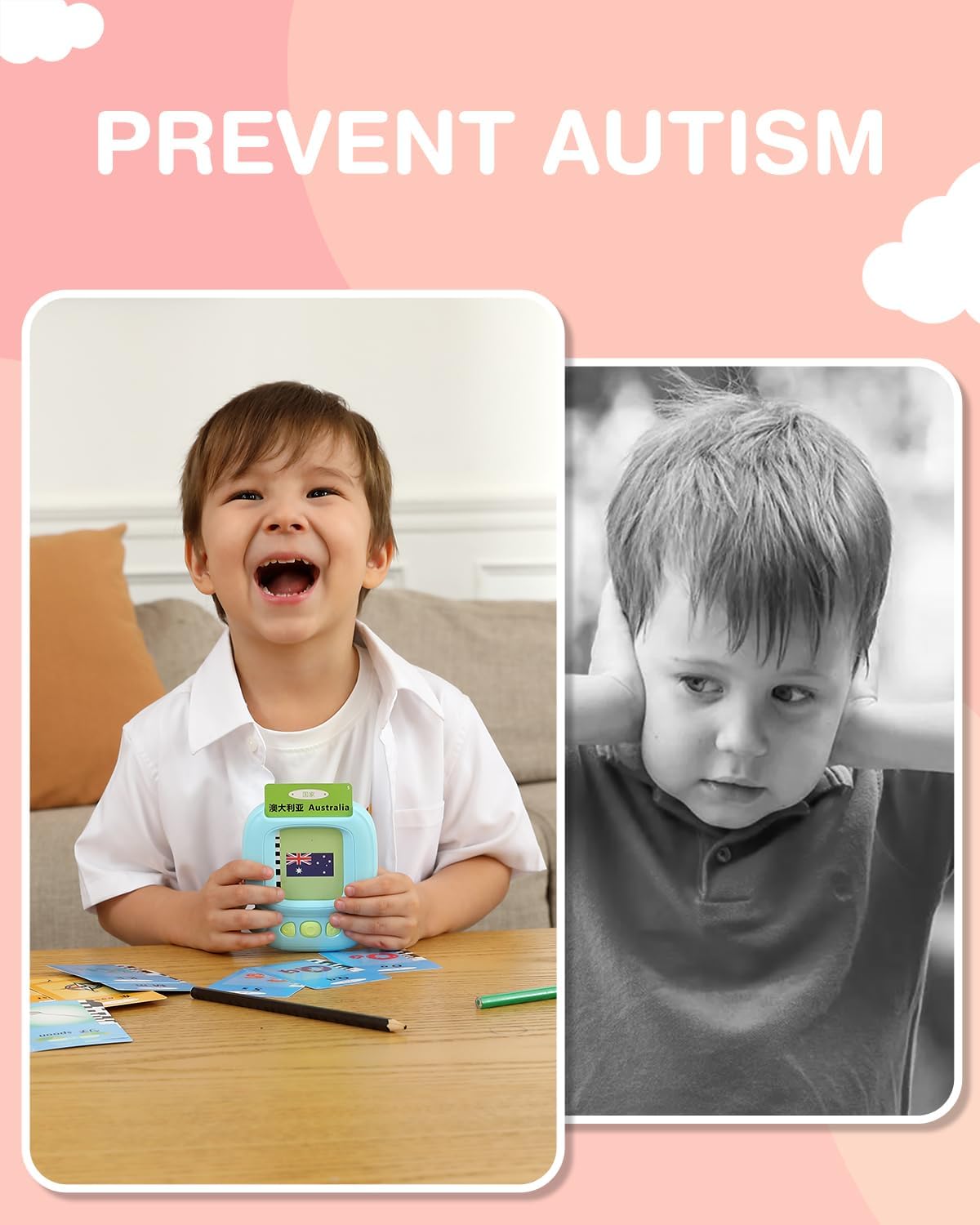 Tarjetas didácticas parlantes, osos, juguetes sensoriales para autismo, materiales de aprendizaje, 112 tarjetas didácticas audibles para niños