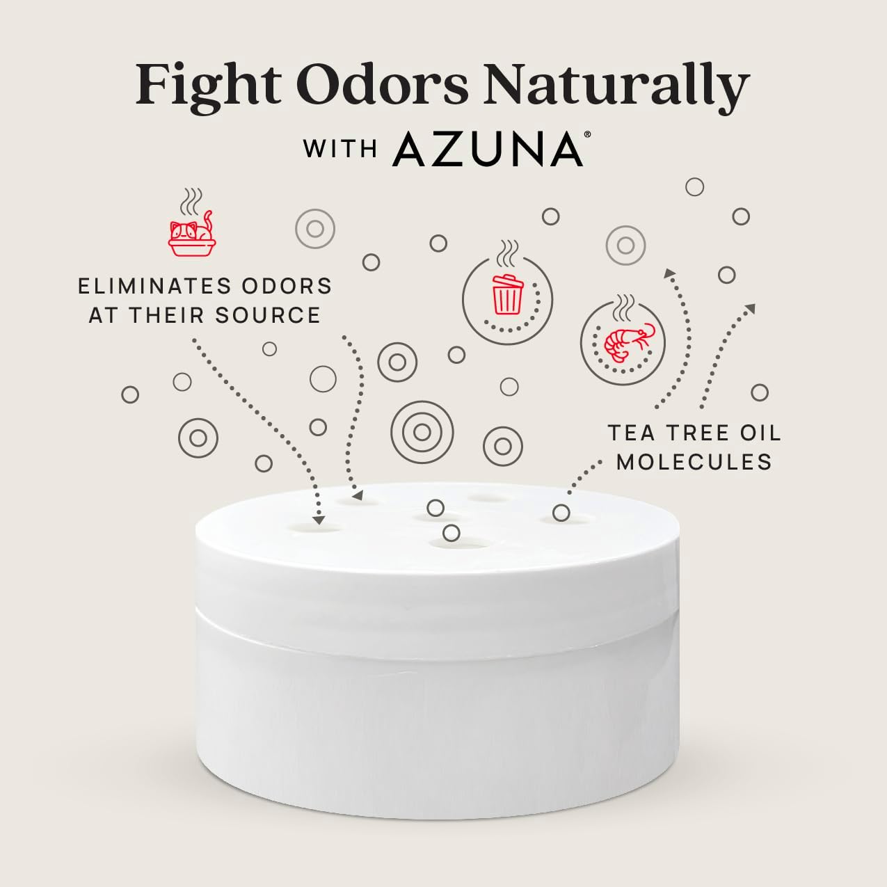 Azuna Bolsa de repuesto de gel removedor de olores totalmente natural, purificador de aire con aceite de árbol de té, a base de plantas y larga
