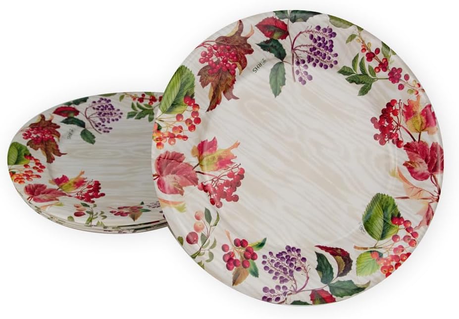 Platos llanos Berry Botanical Taupe – 8 por paquete – 2 unidades