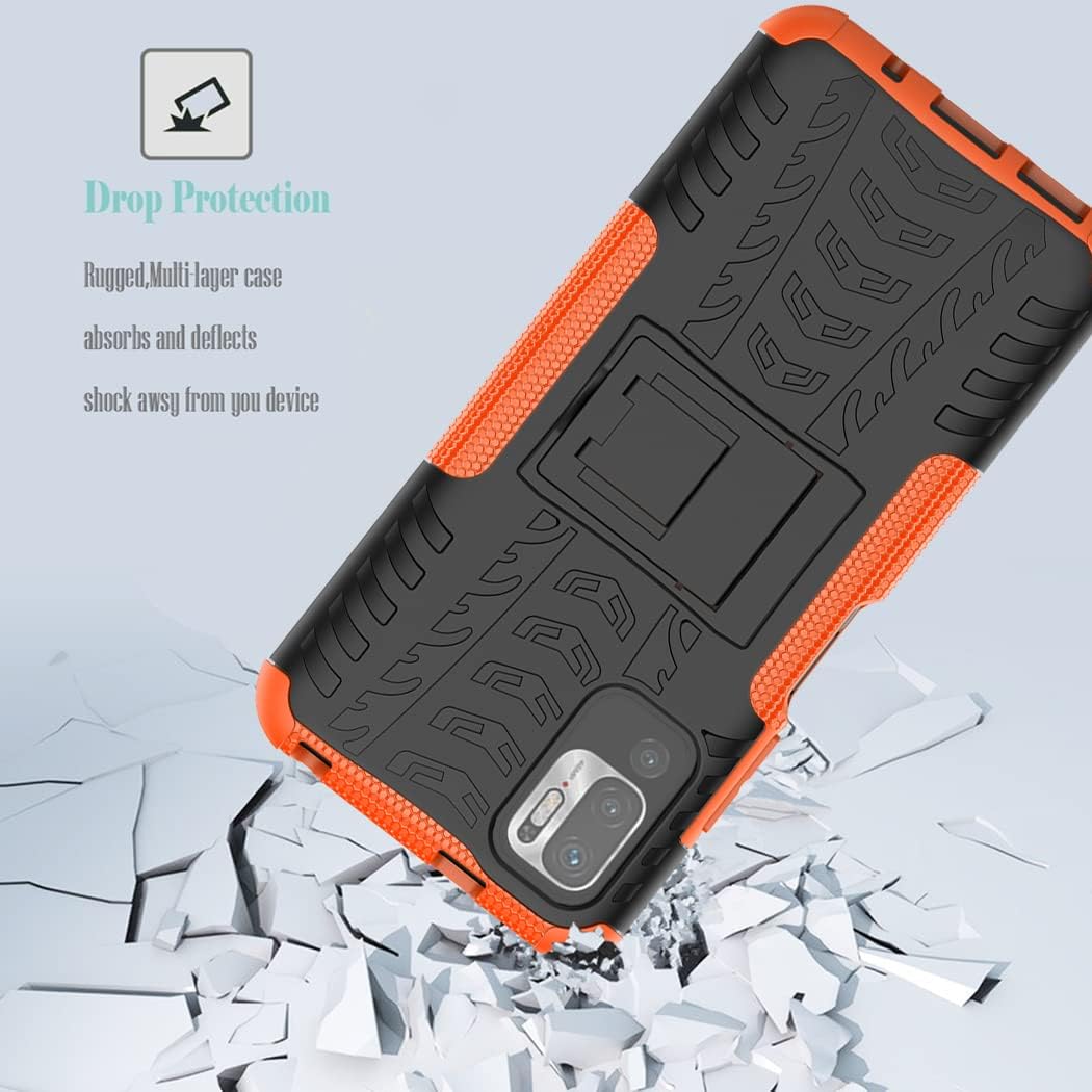 Para Redmi Note 10 5GPoco M3 ProRedmi Note 10T 5G M2103K19G Funda de teléfono, con Kickstand Hard PC Back Cover Soft TPU Dual Layer Protection Phone