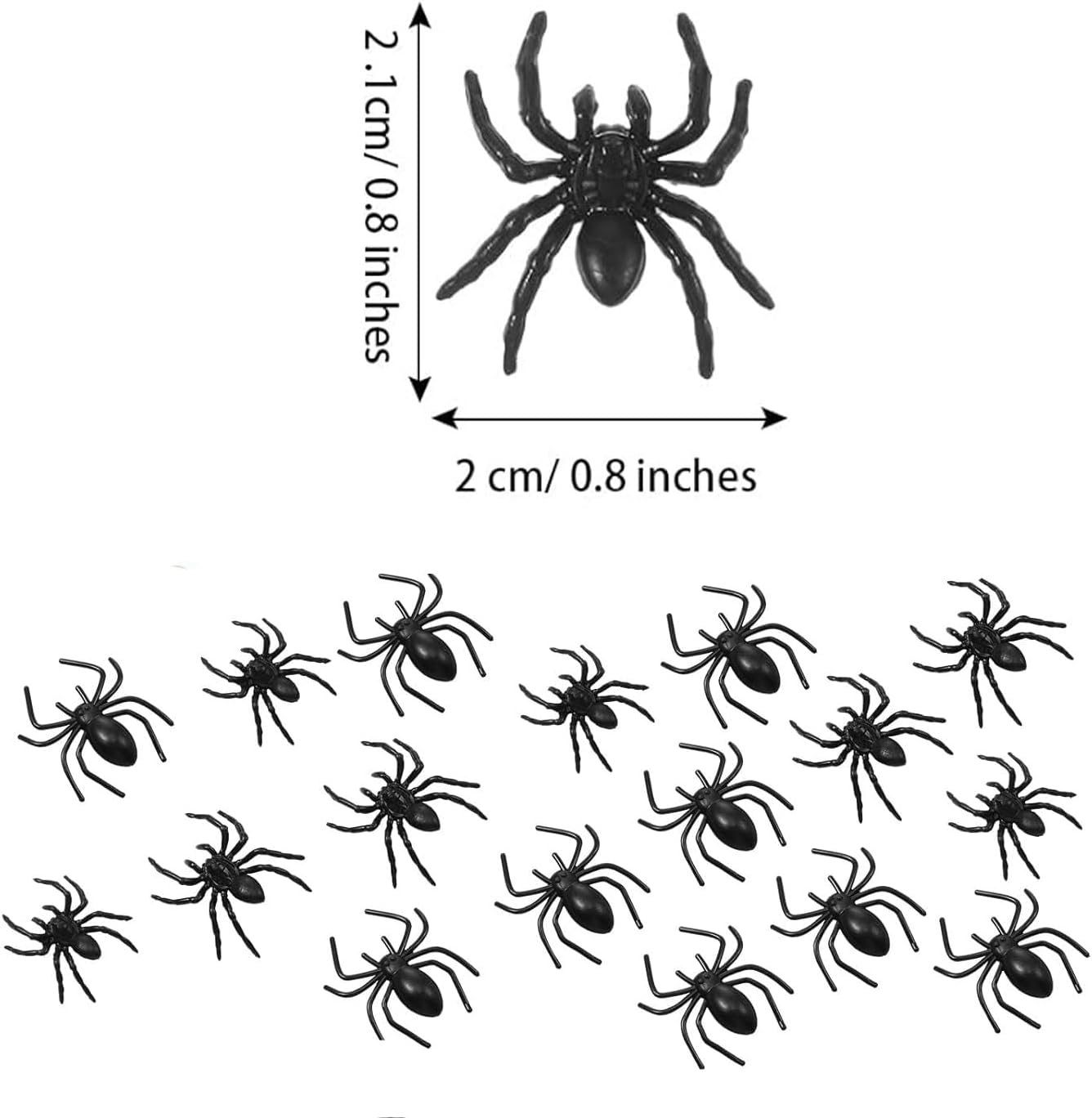 Ksquares Arañas falsas de broma, mini arañas realistas para Halloween, suministros decorativos de Halloween, juguetes de araña negra, broma