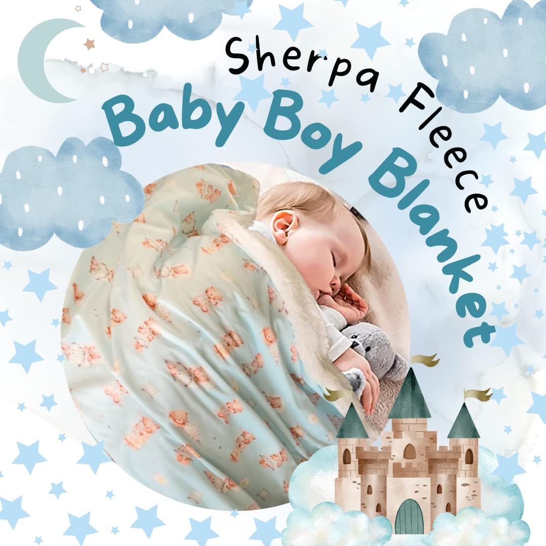 Mitchkee Manta de bebé, manta reversible de forro polar, cálida, suave y acogedora manta de felpa para cunas, cochecito, cama y sofá. Manta para