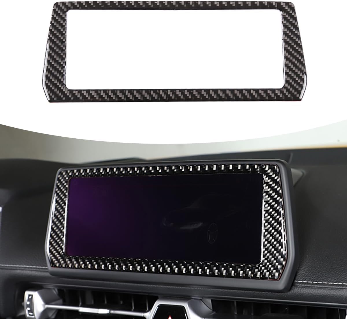 Adhesivo para consola central de automóvil, pantalla de navegación GPS, decoración de fibra de carbono suave real, compatible con Toyota Supra GR