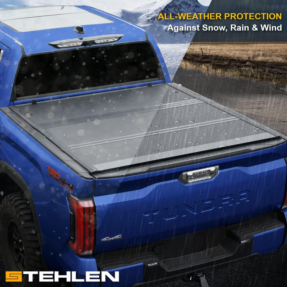 Stehlen 642167828365 Compatible con Ford Ranger 2019-2023 – Cubierta rígida de aluminio de perfil bajo de 6 pies (72 pulgadas), color negro mate