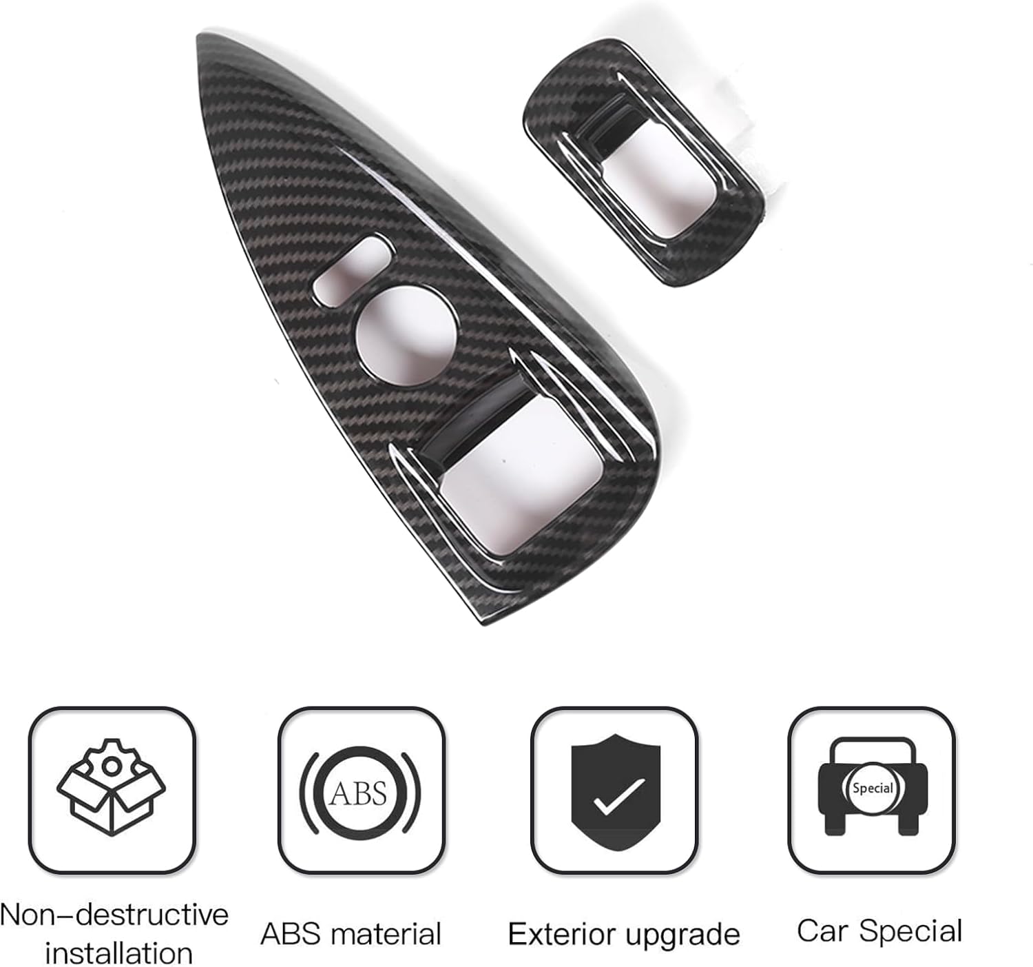 LLKUANG Cubierta de panel de botón de elevación de vidrio para ventana de automóvil, compatible con Chevrolet Corvette C6 2005-2013, accesorios