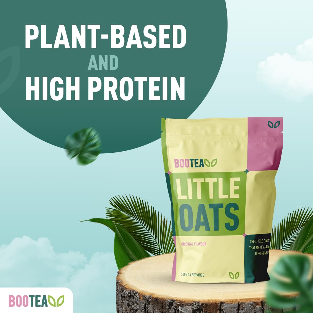 Bootea Little Oats – Gachas de proteína de avena con semillas de chía y proteína de arroz orgánica, desayuno de alta energía (paquete de 14 días)