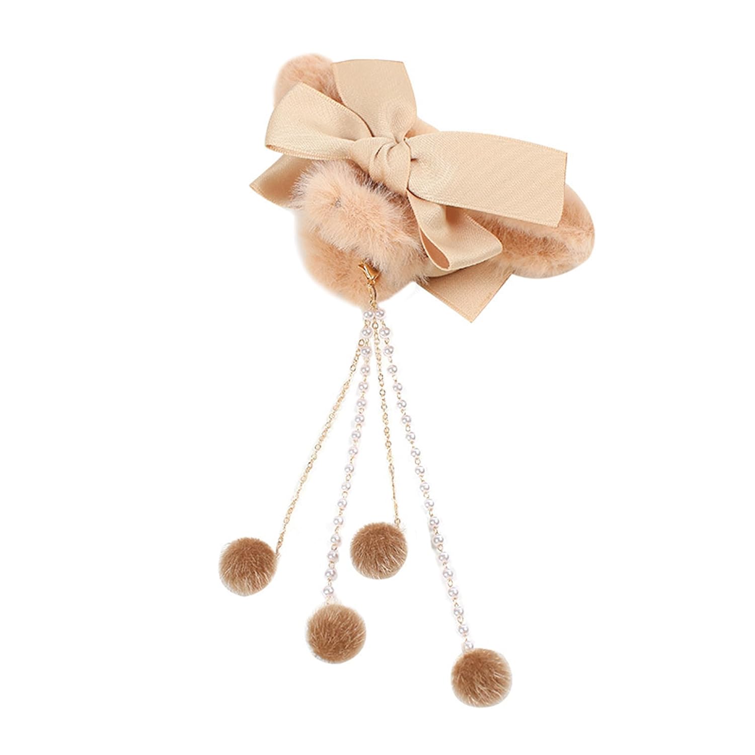 Lindas pinzas para el cabello para mujeres y niñas, pasadores de pelo con perlas de diamantes de imitación (pinza de pelo de perlas marrones)