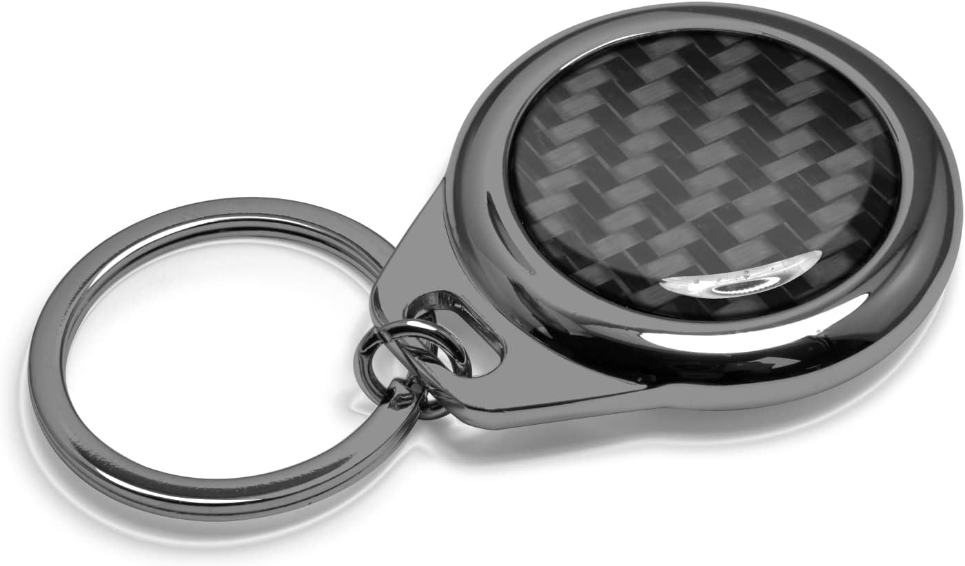 Llavero con caja de metal Roundel de fibra de carbono negro real para Chevrolet Corvette C8, con licencia oficial