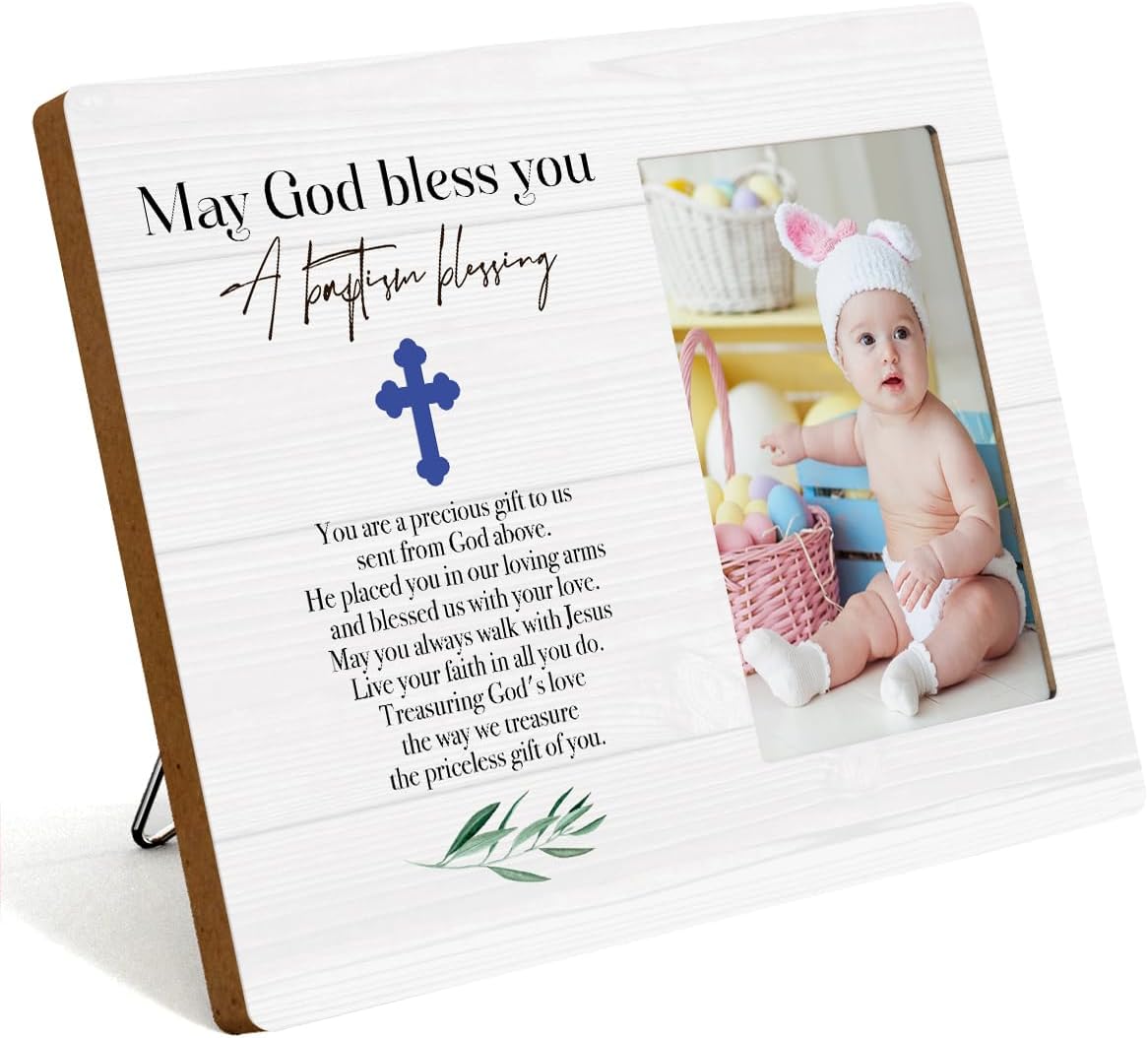 Marco de fotos de bautismo, regalos de bautismo para niños, regalos de bautizo para niños, cumpleaños, Navidad, regalos religiosos para mujeres,