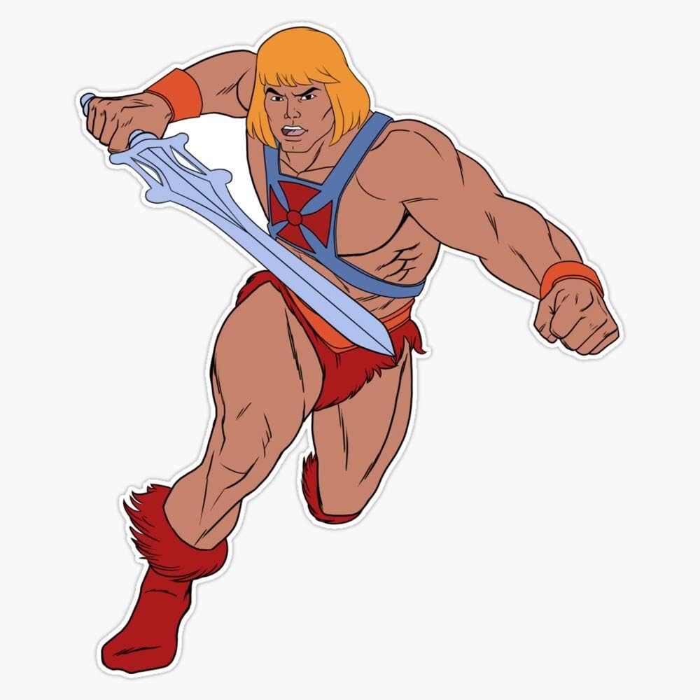 He-Man In Action Tribute – Adhesivo de vinilo impermeable para coche, laptop, pared, ventana, parachoques de 5 pulgadas