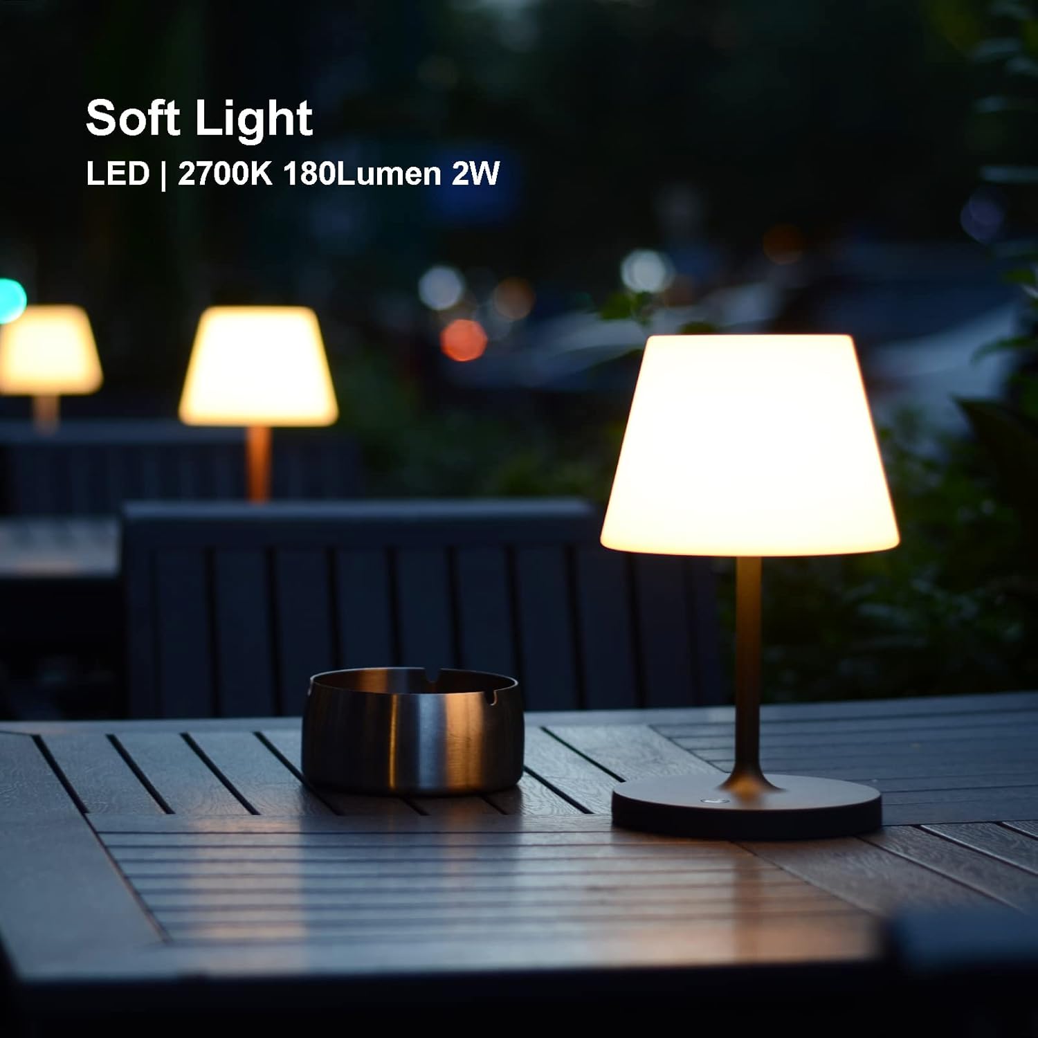 LOTITOL Lámpara de mesa para exteriores, recargable por USB, inalámbrica, 4000 mAh, LED de 2700 K, regulable al tacto, funciona con pilas