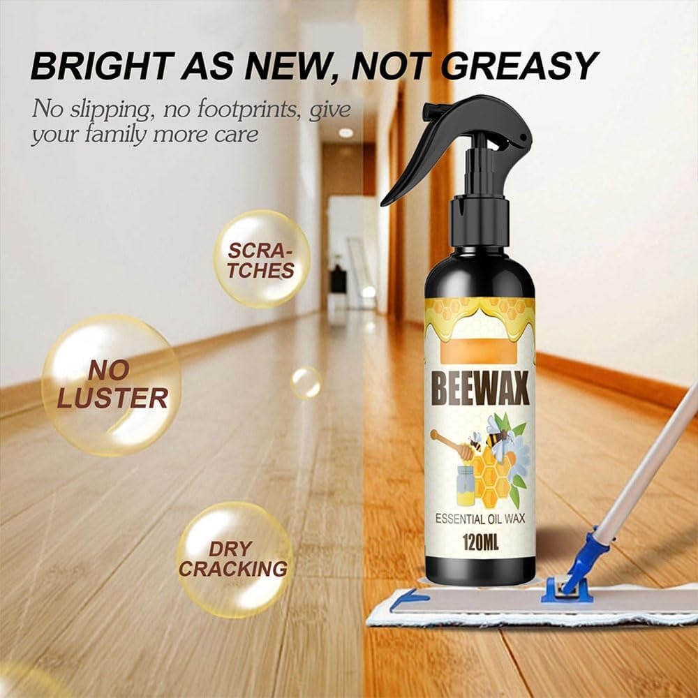 KCRPM Spray de cera de abeja natural micromolecularizada, aerosol de cera de abeja molecularizada, cera de abejas para muebles, pulidor y limpiador