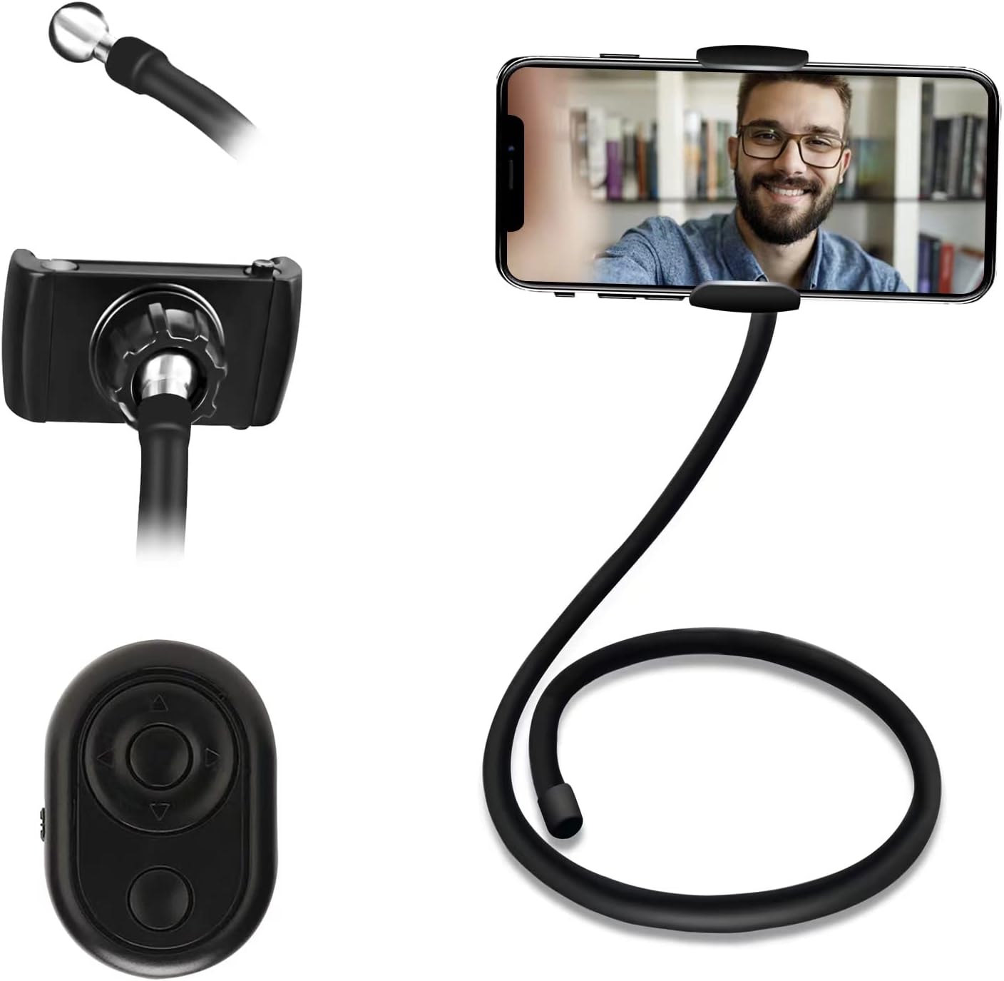 Soporte de cuello de cisne para teléfono celular con abrazadera, soporte perezoso, soporte para teléfono para cama, soporte de montaje flexible para