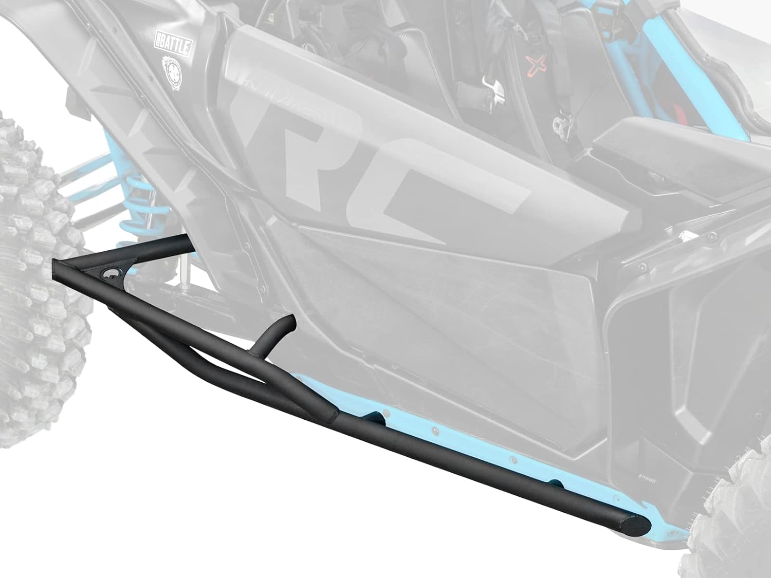 SuperATV Nerf BarsRock Sliders para Can-Am Maverick X3 (modelos de 72 pulgadas)  Tubo de acero de 1.75 pulgadas de diámetro  Montaje atornillado