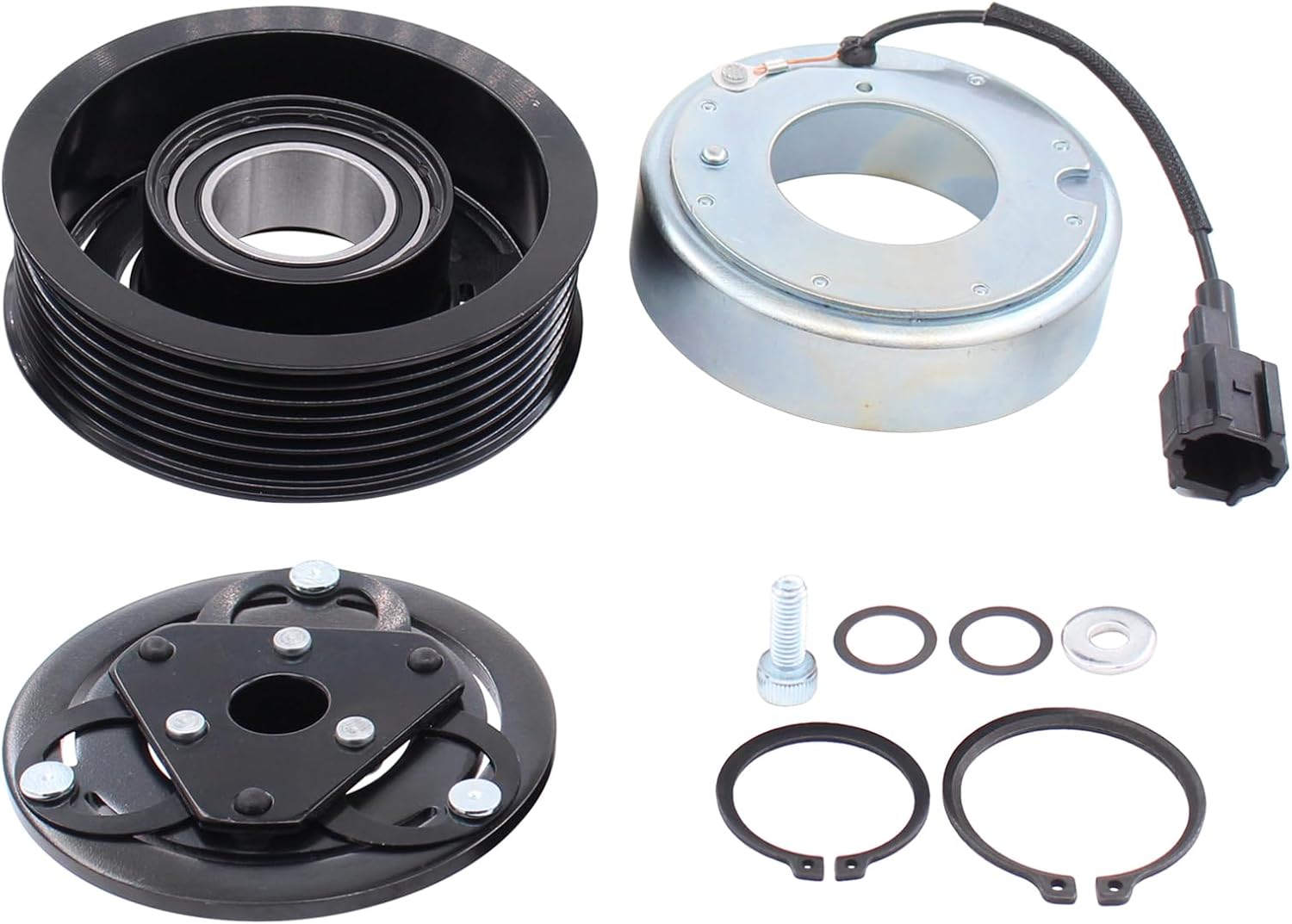 XtremeAmazing Kit de montaje del embrague del compresor del AC de CA para Nissan Versa 1.6L 2012-2017