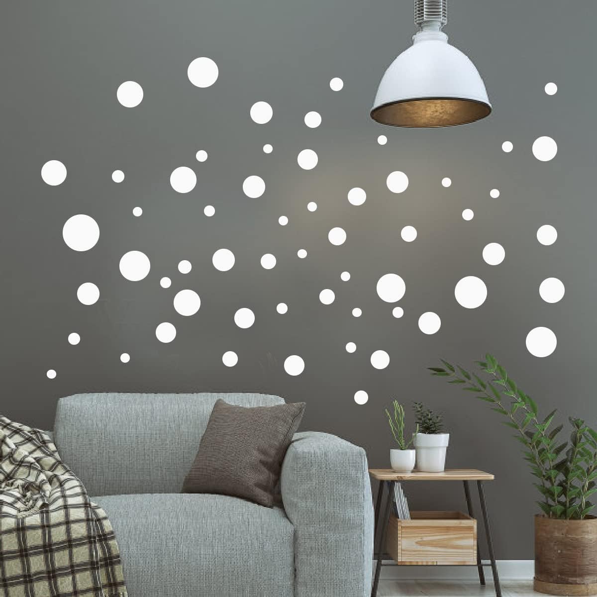 Pegatinas de patrón de puntos redondos blancos DIY pegatinas de pared para sala de estar dormitorio decoración de arte para el hogar
