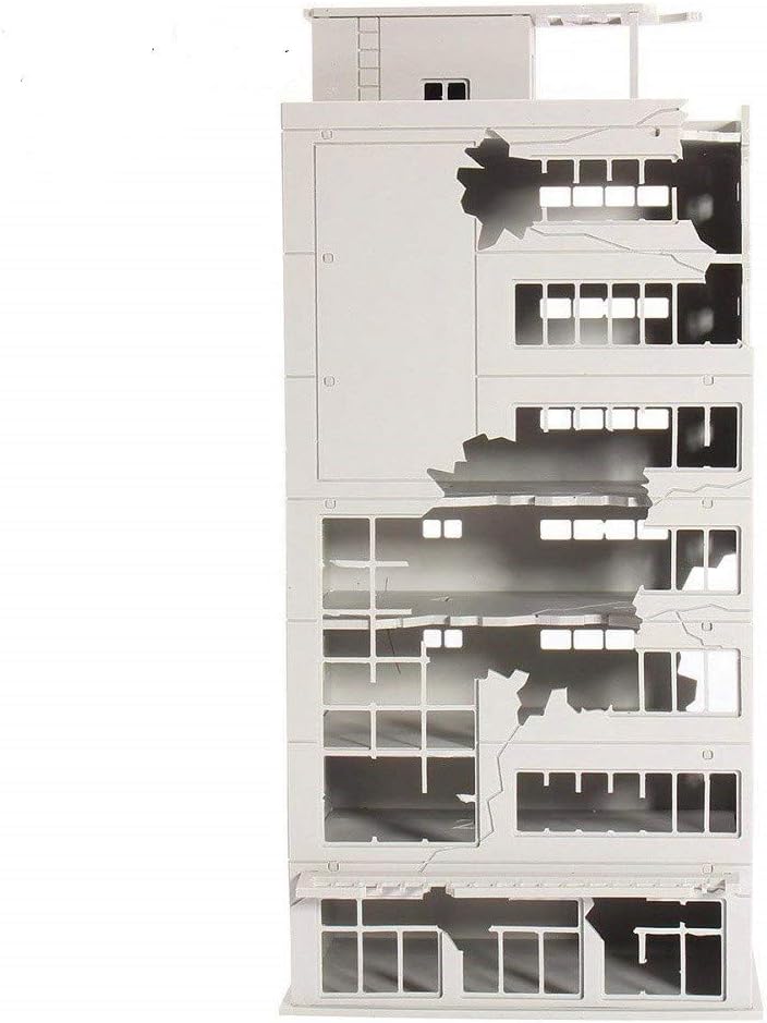 EatingBiting Escala N 1144 1144 Ruined Damaged Building After War Assembling Model Outland Realism Scene for DIY Sand Table Garden Micro Landscape