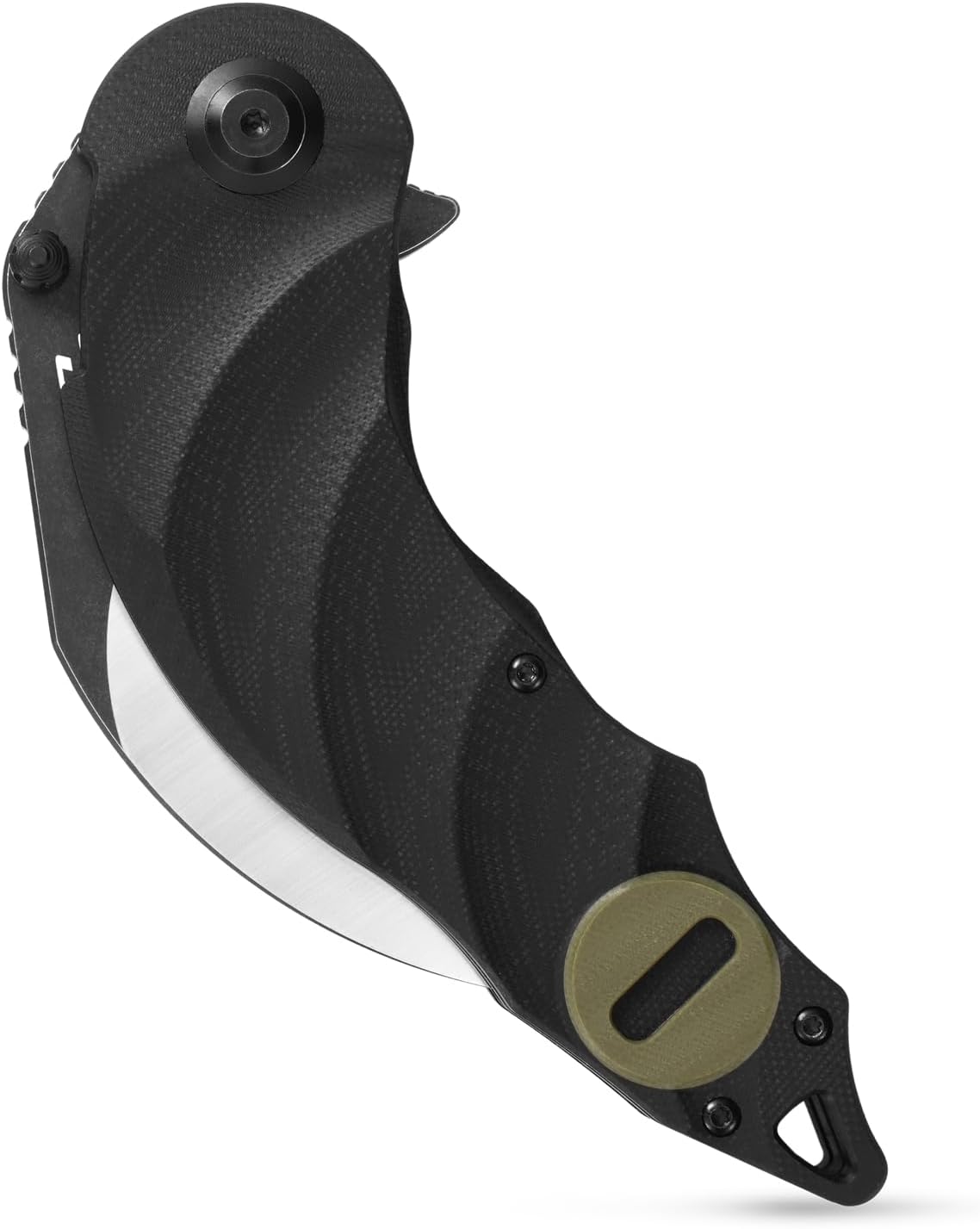 Sitivien ST160 – Cuchillo plegable de bolsillo, hoja de acero K110 con mango G10, cuchillo de herramientas EDC para acampar al aire libre,