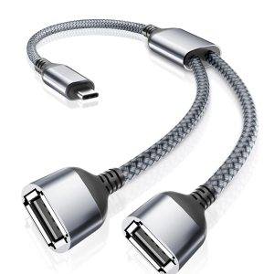 Cable divisor USB-C OTG Y de 3.3 ft, adaptador tipo C a USB 2.0 dual, C macho a doble hembra convertidor dividido 2 en 1 cable para MacBook, iPad 10 Cable divisor USB-C OTG Y de 3.3 ft, adaptador tipo C a USB 2.0 dual, C macho a doble hembra convertidor dividido 2 en 1 cable para MacBook, iPad 10