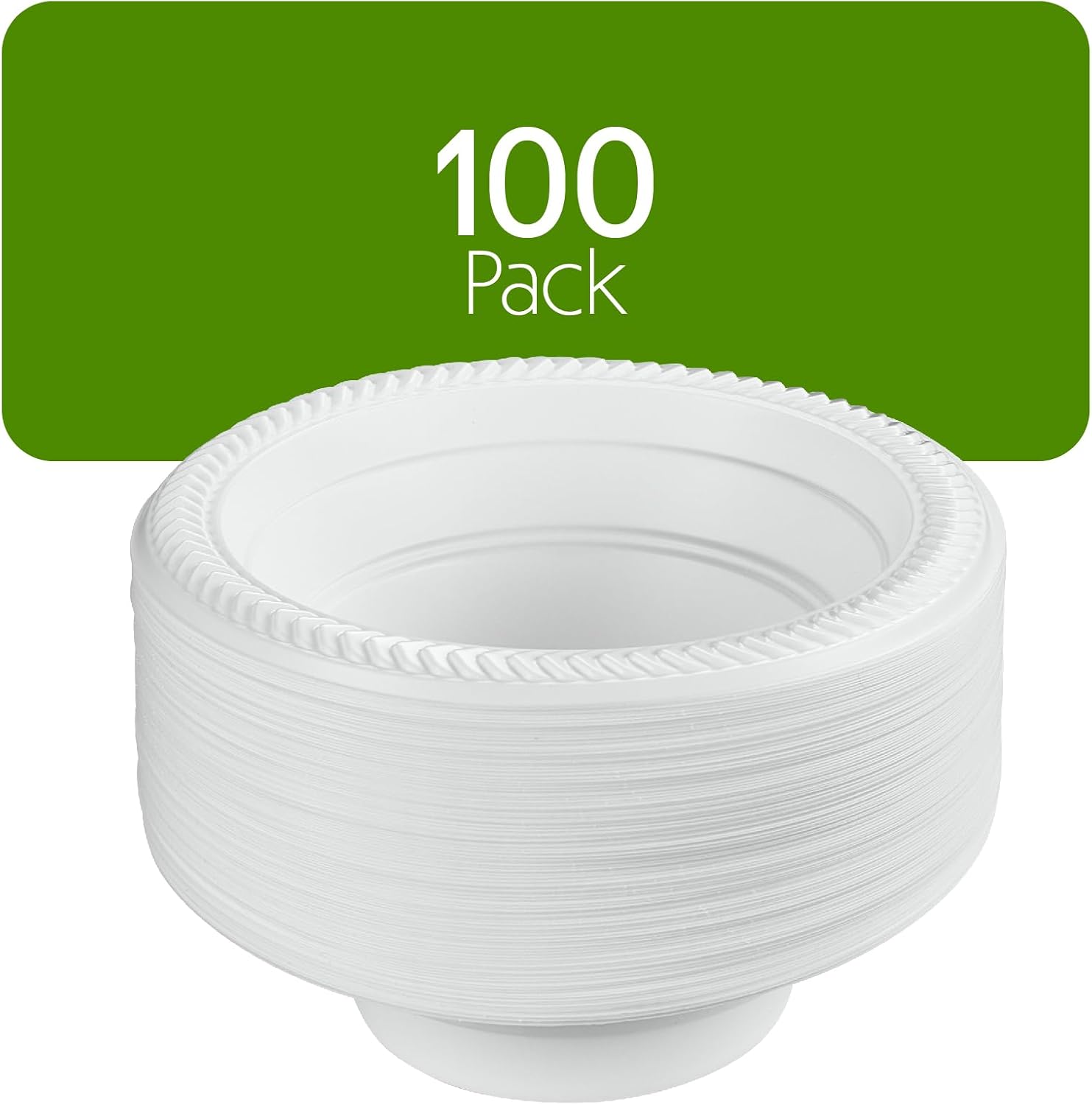 PLASTICPRO 100 cuencos de plástico blanco para sopa de 12 onzas, platos ligeros de calidad premium, cuencos de plástico desechables para fiestas,