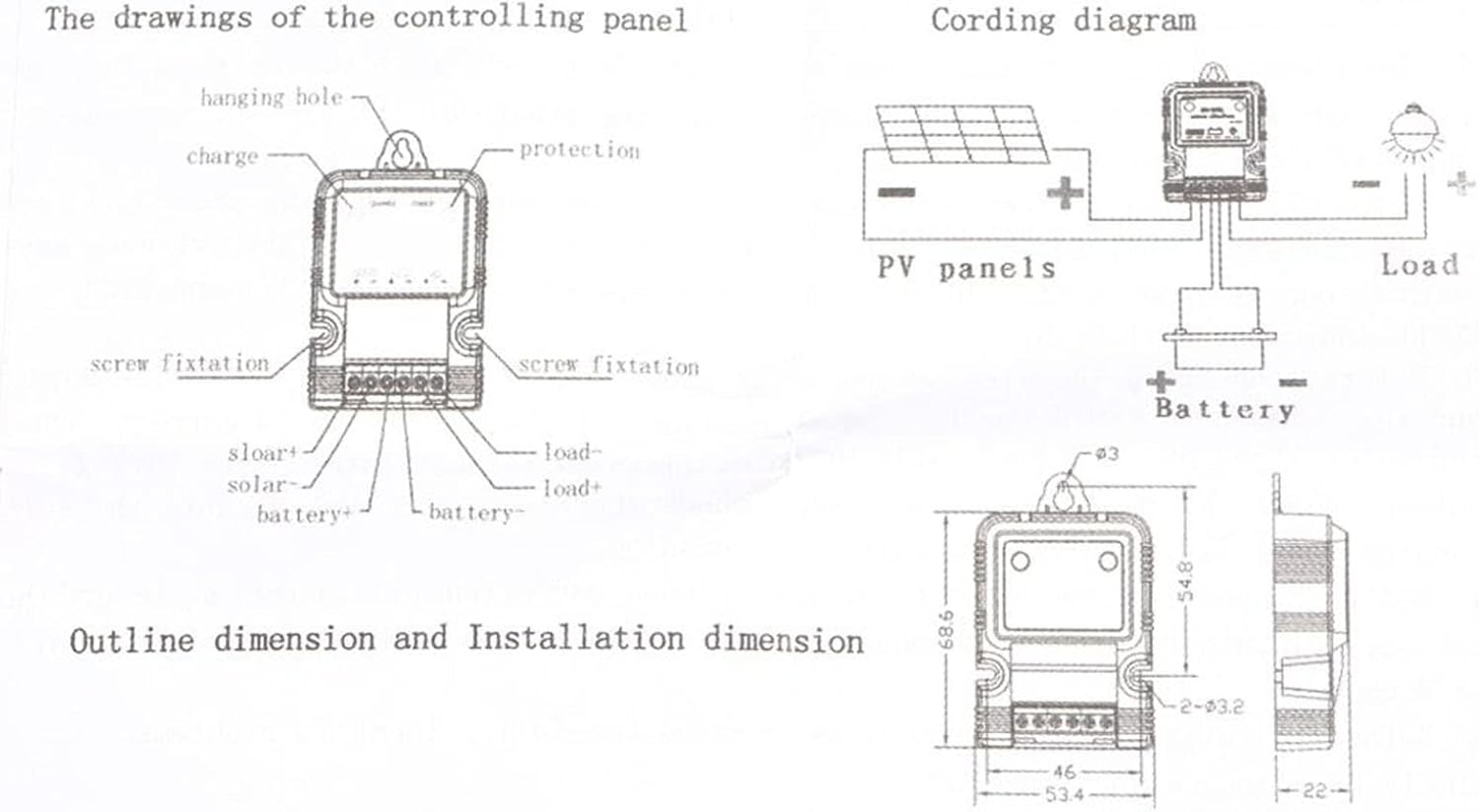 Controlador de carga solar, PWM 6V12V 3A, controlador solar portátil, cargador de panel solar, regulador de energía con indicador LED
