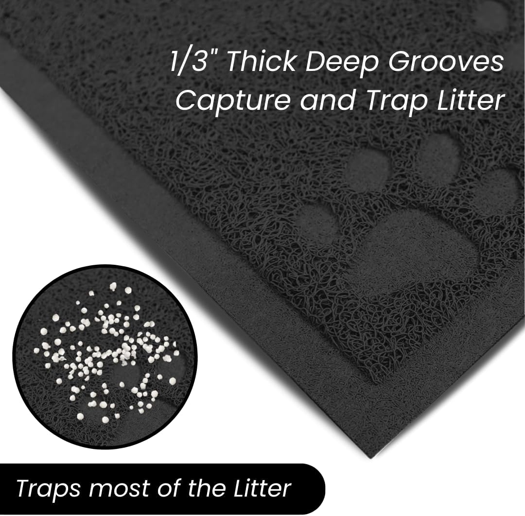 Andalus – Tapete grande para arena para gatos, paquete de 1, impermeable, antideslizante y fácil de limpiar, para atrapar basura de mascotas extra