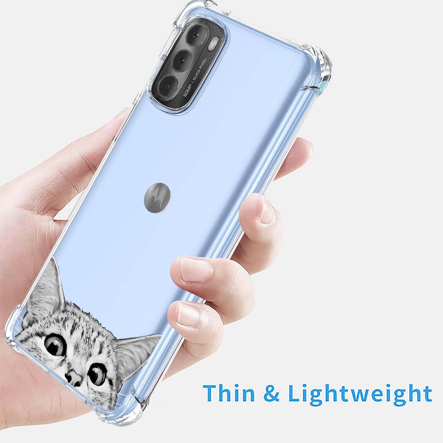 Funda transparente para Moto G Stylus 2022, diseño de gato de dibujos animados, TPU suave, a prueba de golpes, antiarañazos, funda protectora para