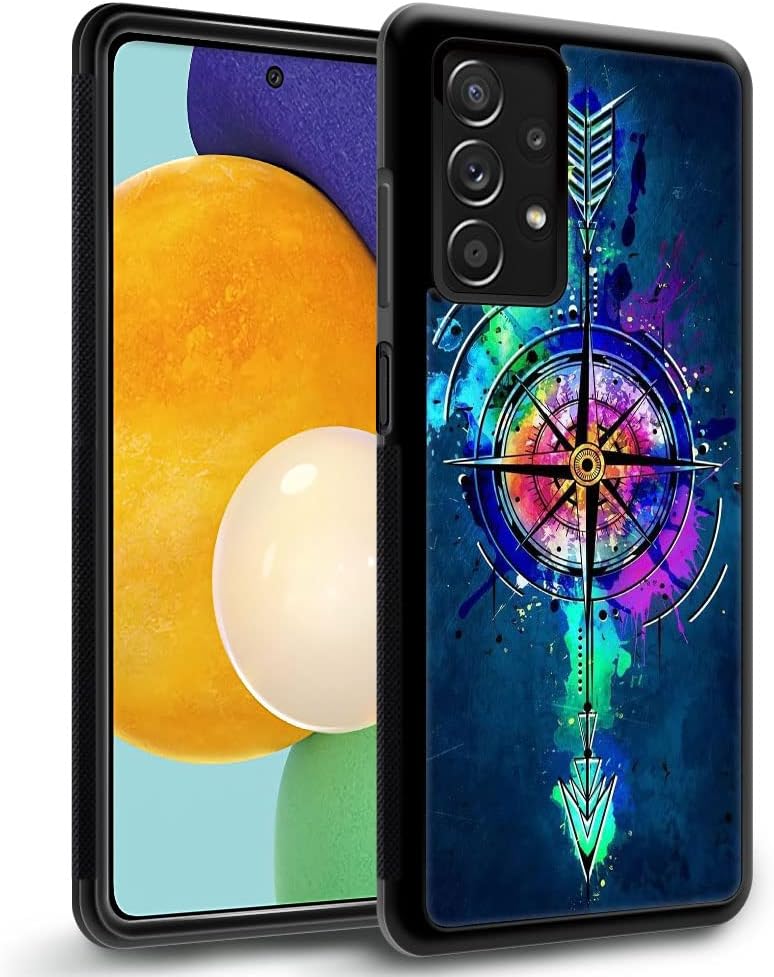 DJSOK Funda compatible con Samsung Galaxy A32 5G, diseño de flecha de brújula y arco de lujo con patrón de diseño de espalda + funda protectora de