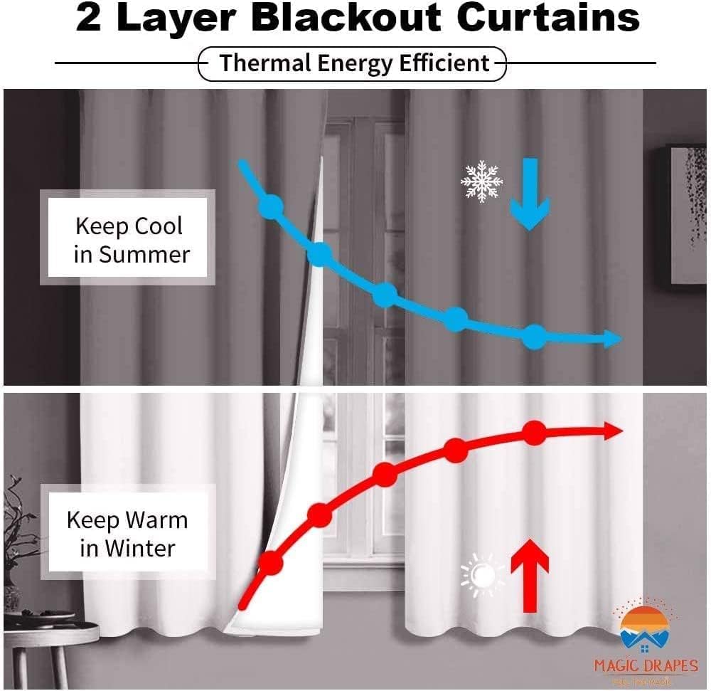 Magic Drapes Cortinas para puerta corrediza plisadas con aislamiento térmico para oscurecer la habitación, cortinas opacas para ventana, puerta
