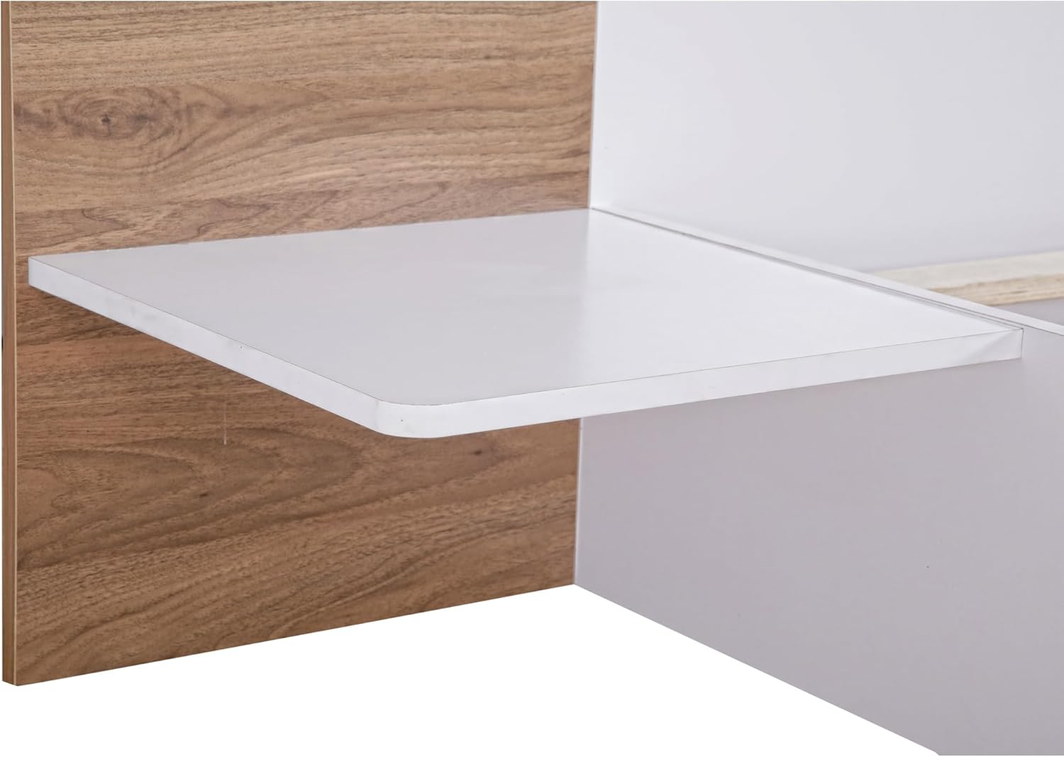 Cama de plataforma tamaño Queen con cabecero, estantes de almacenamiento, puertos USB y enchufes, marco de cama Queen de madera, no necesita somier