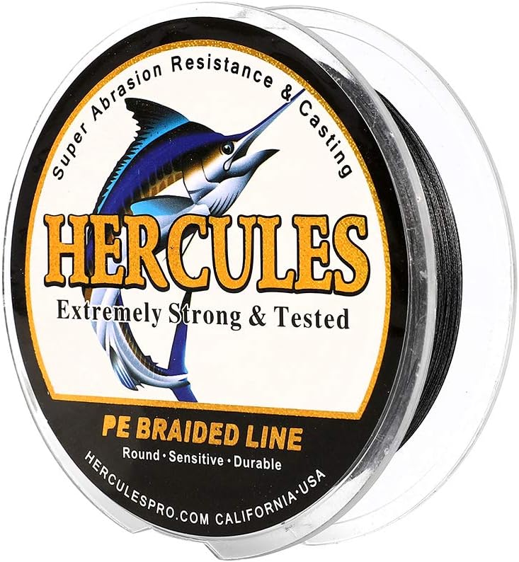 Hercules – Hilo para pescar Super Cast, 8 hilos trenzados de pesca de 10 lb a 300 lb para agua salada, 109  328  547  1094 yardas, diametro #