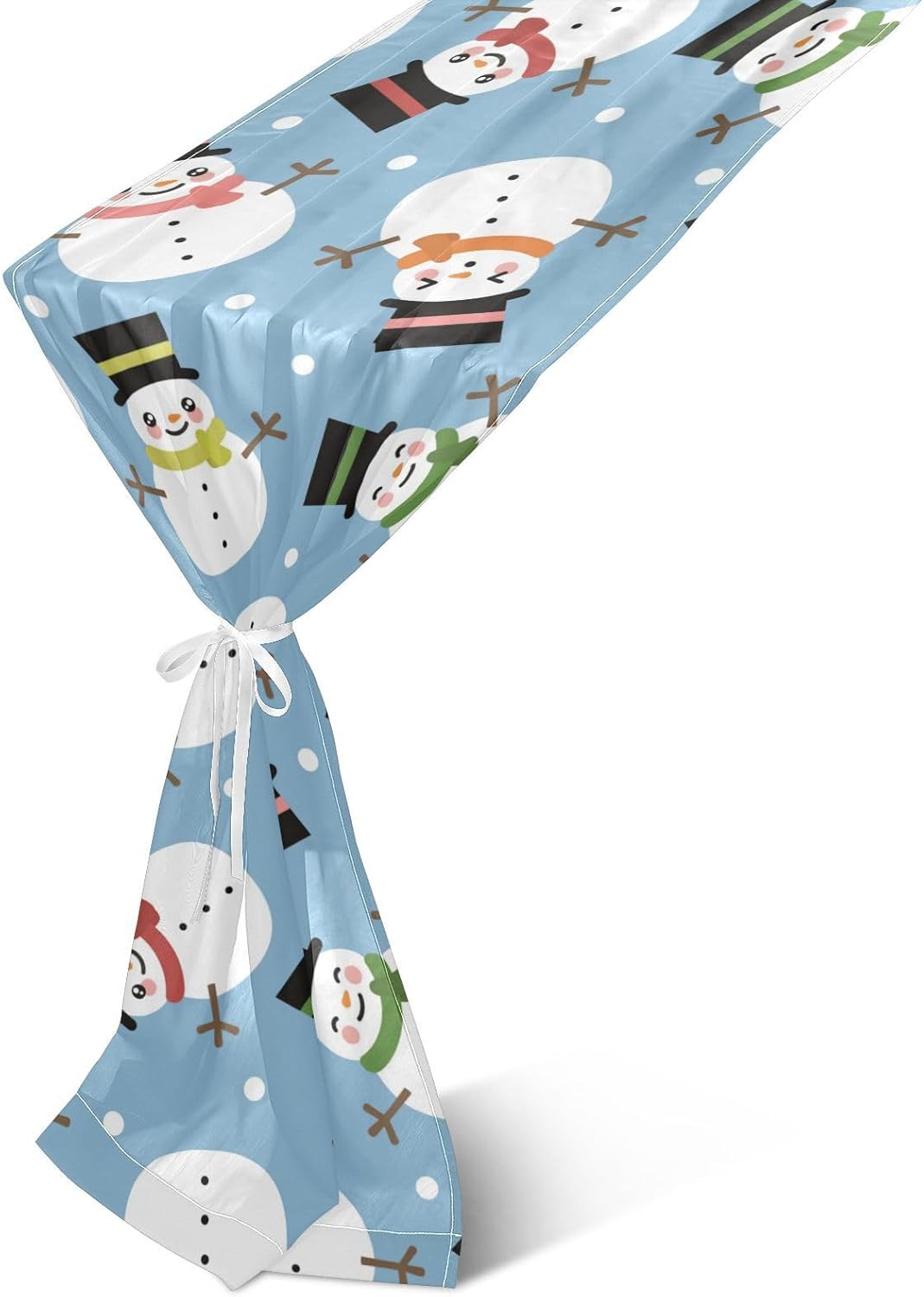 Camino de mesa navideño de muñeco de nieve, decoración de otoño para decoración de mesa de comedor, camino de mesa de Navidad de 108 pulgadas de