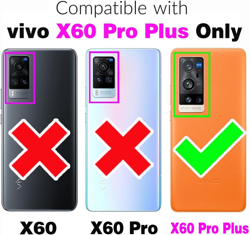 Compatible con Vivo X60 Pro Plus 5G – Funda tipo cartera con correa de muñeca y soporte de cuero para tarjetas, accesorios para celular, funda para