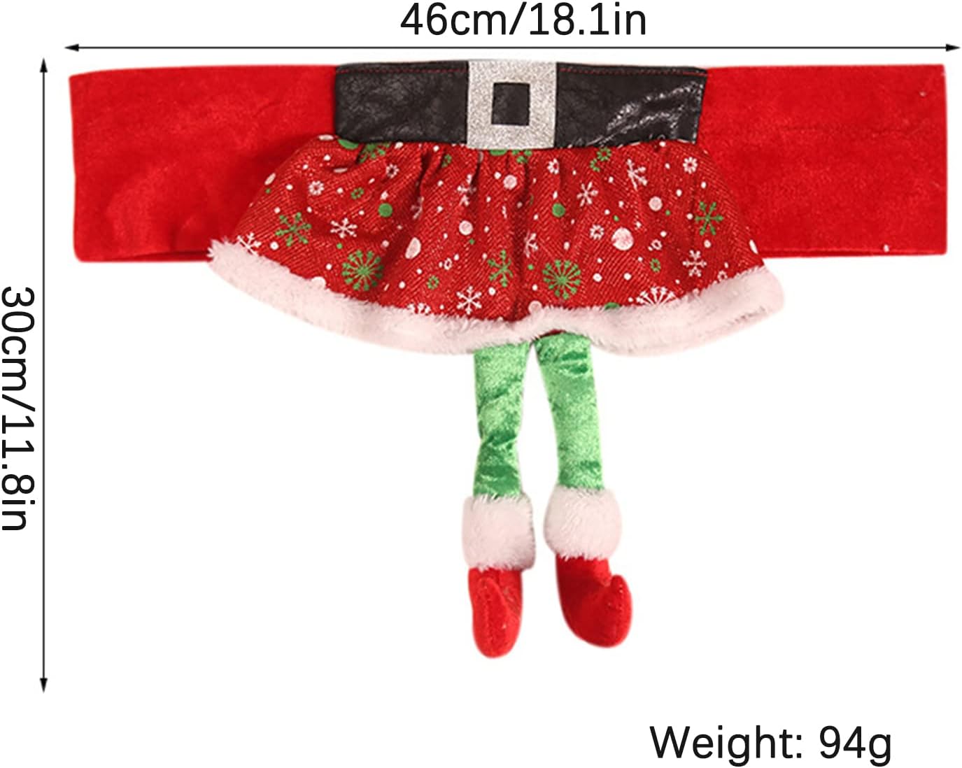 WYSRJ 4 piezas de cubierta trasera de silla de Navidad Santa Claus elfo fundas fundas de mesa de comedor de Navidad para el hogar, suministros de