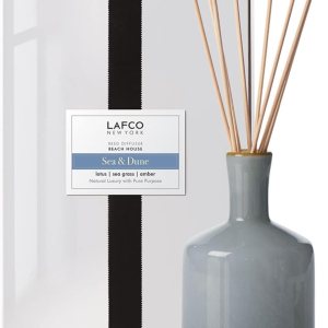 LAFCO New York Difusor de varillas Signature Sea & Dune, 15 onzas, hasta 9 meses de vida de fragancia, reutilizable, recipiente de vidrio soplado a LAFCO New York Difusor de varillas Signature Sea & Dune, 15 onzas, hasta 9 meses de vida de fragancia, reutilizable, recipiente de vidrio soplado a