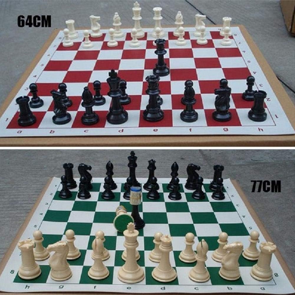 Juego de piezas de ajedrez portátil de plástico juego de ajedrez internacional juego completo de ajedrez negro y blanco para adultos y niños