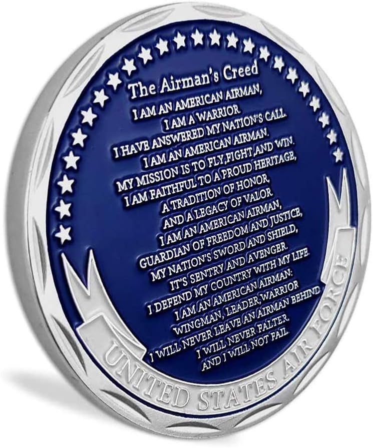 Moneda de desafío militar de la Fuerza Aérea de los Estados Unidos Airman’s Creed, regalo coleccionable para veteranos