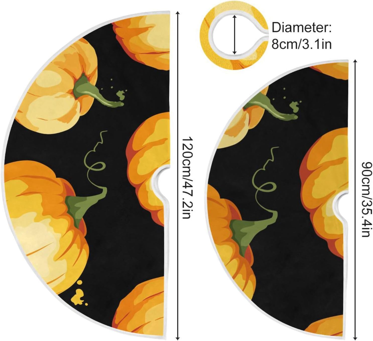 Watercolor Pumpkin Thanksgivin Treeskirt, Fall Xmas Tree Decor, Christmas Tree Skirt Modern, Cozy Christmas Decor