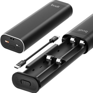 BUDI Cargador rápido de batería portátil 18650 de 20 W, adecuado para batería recargable de iones de litio 18650 de 3.7 V, 20 W, salida rápida dual BUDI Cargador rápido de batería portátil 18650 de 20 W, adecuado para batería recargable de iones de litio 18650 de 3.7 V, 20 W, salida rápida dual