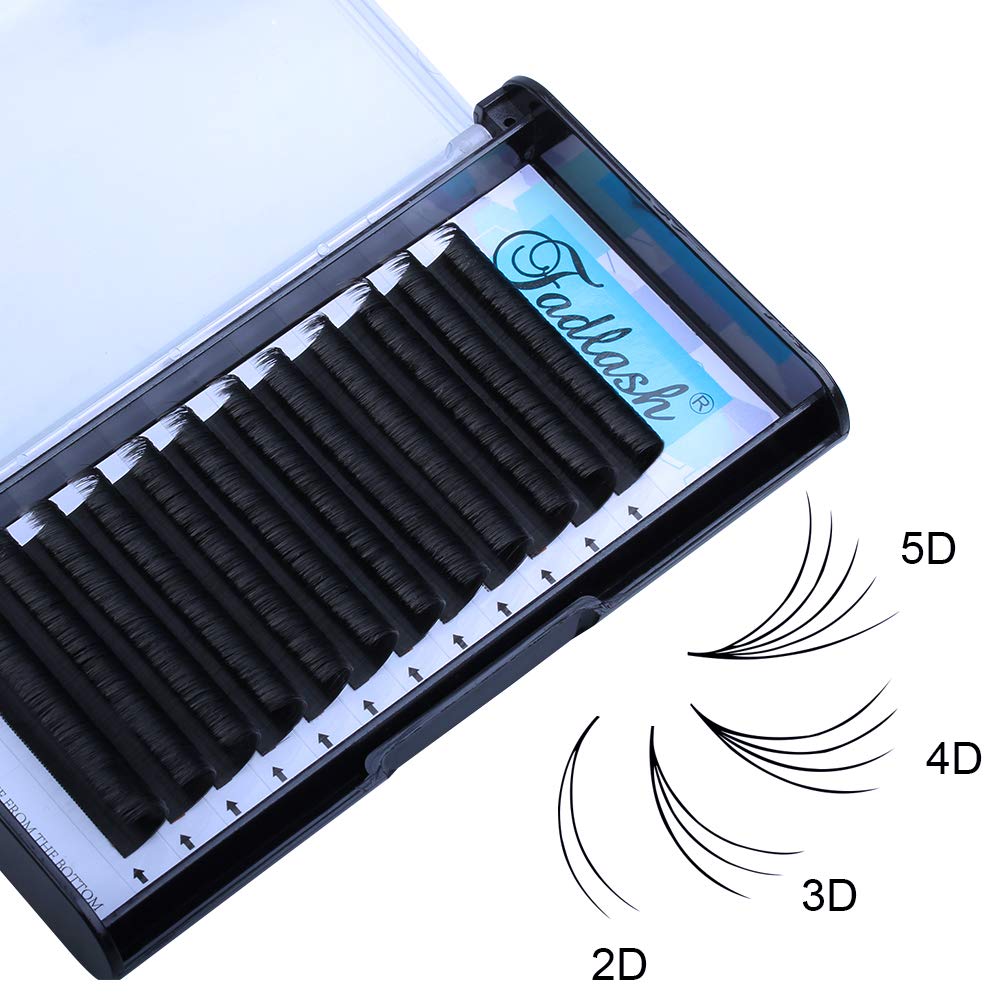 Extensiones de pestañas fáciles de colocar y con volumen, rizado DDD, 2D-10D, 516de pulgada-4564de pulgada de longitud, soportan hasta 194F (0.07mm,