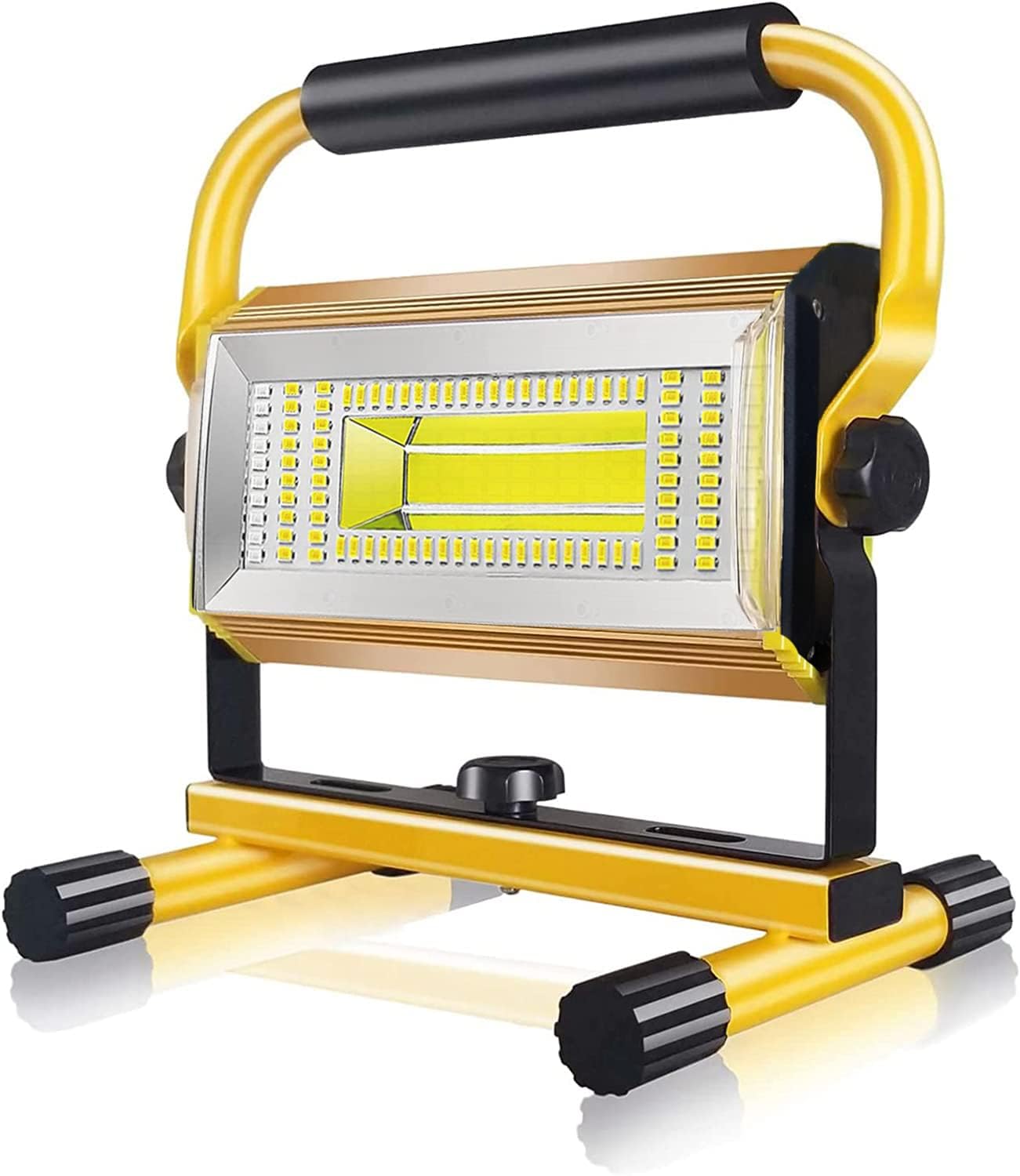 Luz de trabajo LED portátil recargable de 100 W, súper brillante, 7000 lm, luces de inundación LED impermeables para acampar al aire libre,