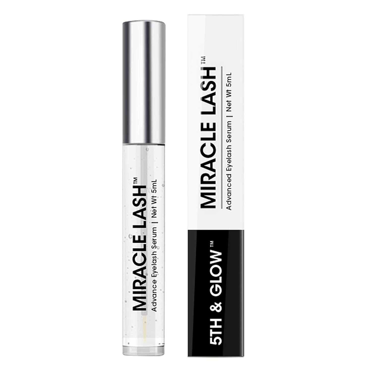 5th & Glow Miracle Lash Enhancing Serum, suero de pestañas para nutrir, hidratar y proteger las pestañas, promueve el crecimiento de pestañas