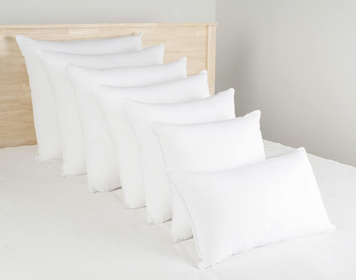 LANE LINEN Relleno de almohada  Paquete de 2 rellenos de almohada de 16 x 16 pulgadas para fundas de almohada decorativas, relleno de almohadas para