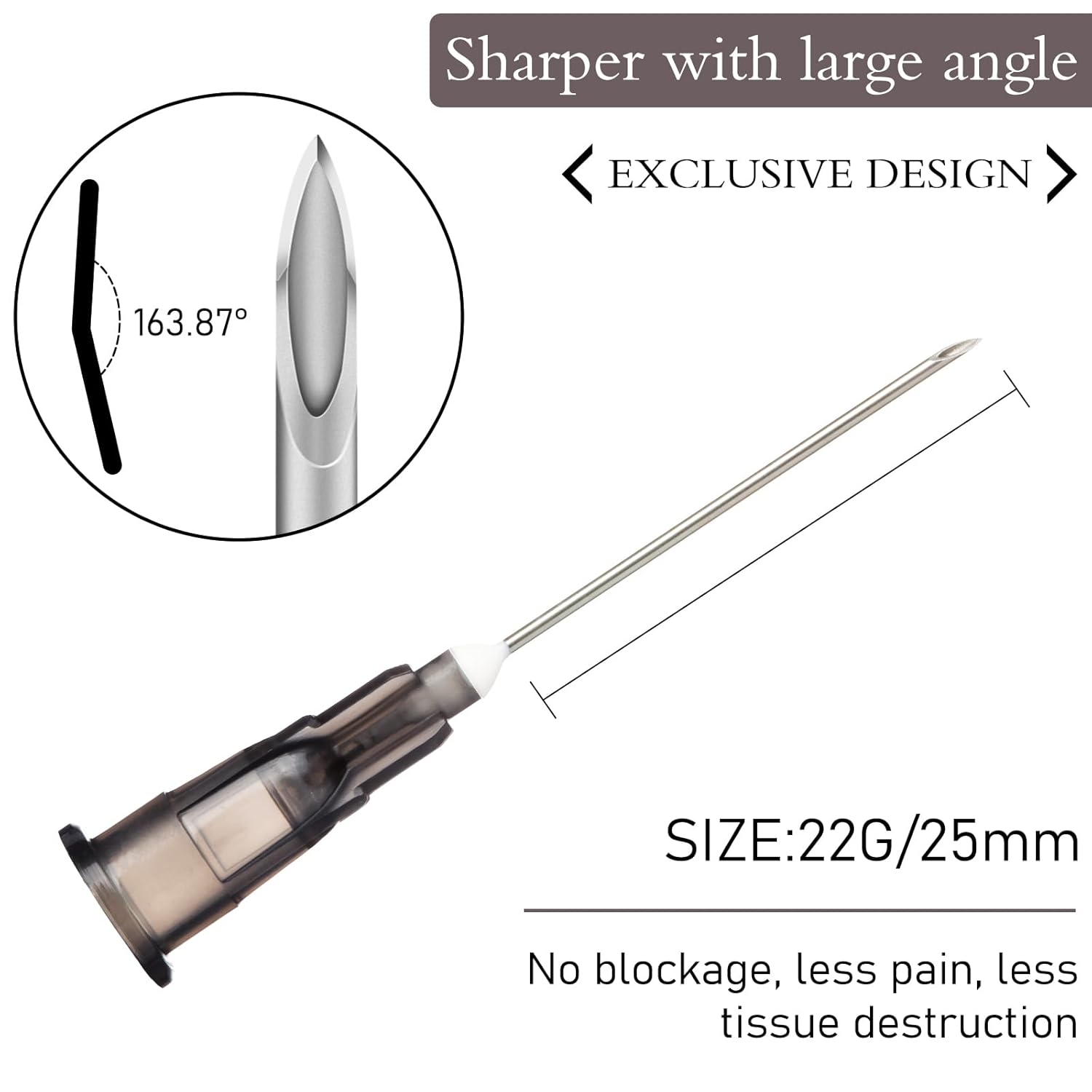 Agujas desechables, envueltas individualmente. (22G-25MM)