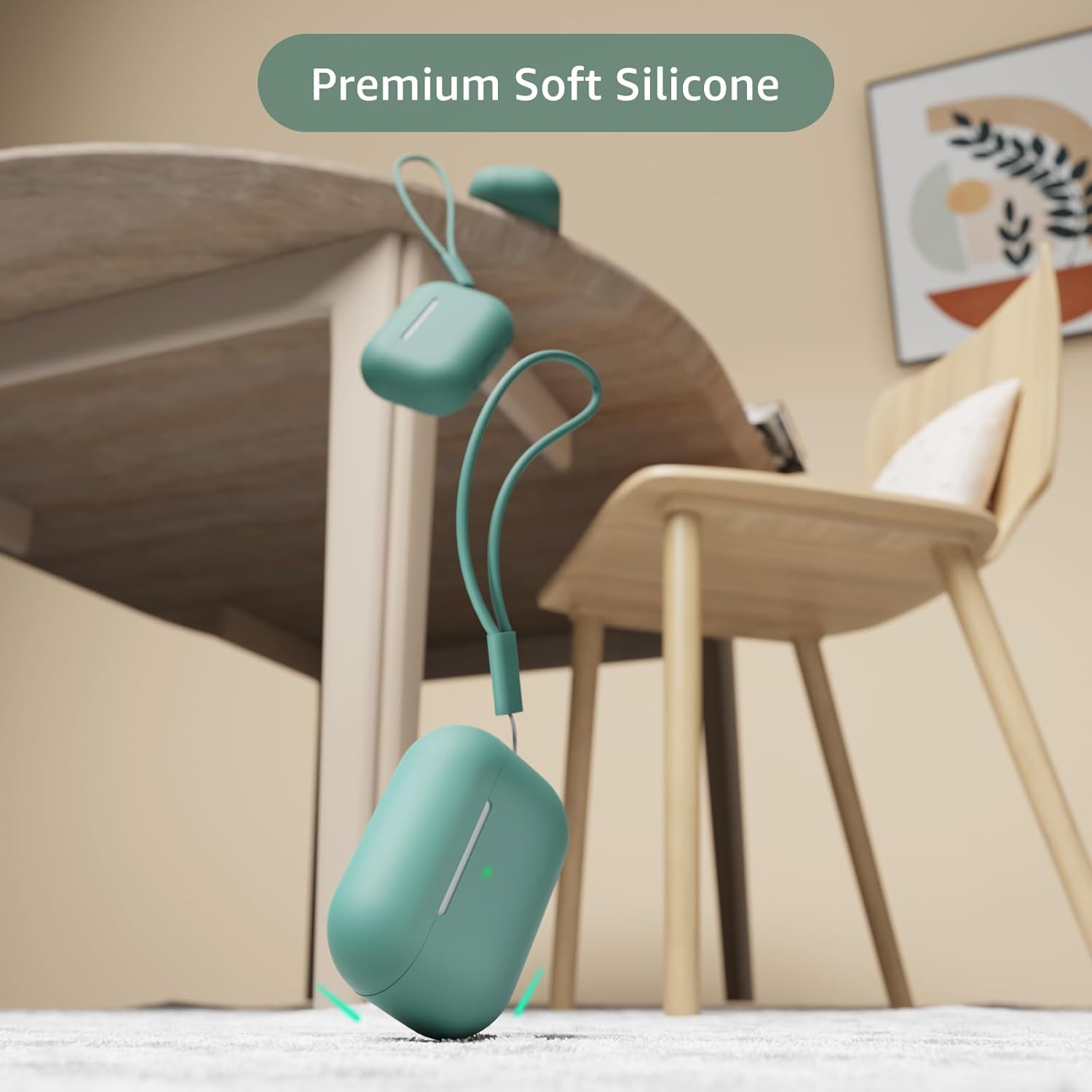 Compatible con Airpods Pro 2, funda protectora de silicona suave con kit de limpieza y cordón compatible con AirPod Pro de 2 generación, LED frontal