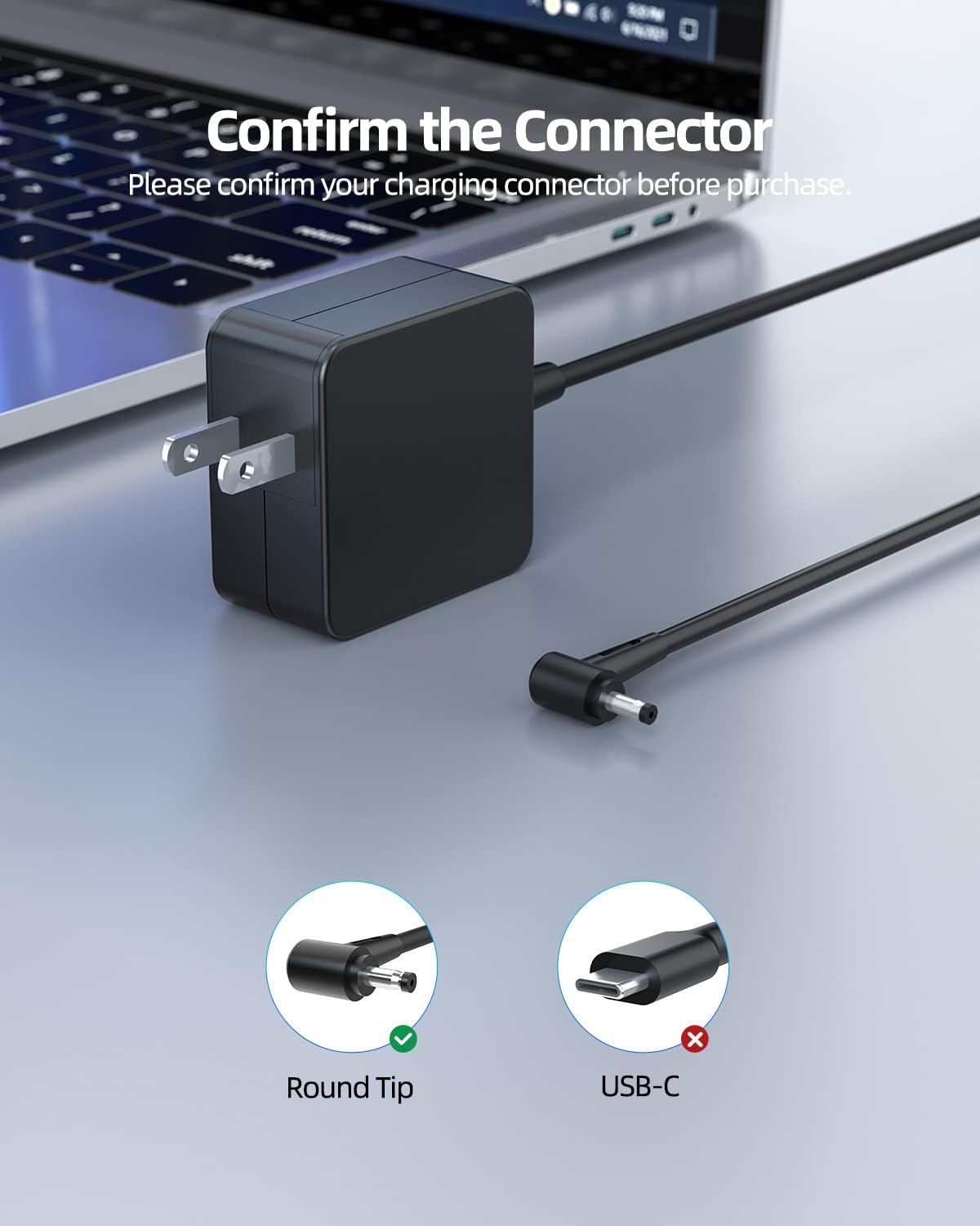 Adaptador de cargador de CA con certificación UL para Asus Q406DA Q406D Q406 Q406DA-BR5T6 14 pulgadas FHD pantalla táctil portátil cable de