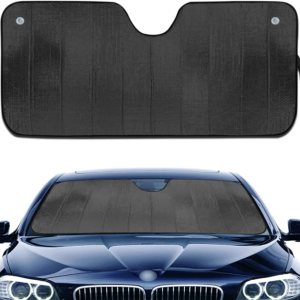 Paquete de 1 parasol para parabrisas de automóvil, 55.11 x 27.55 pulgadas, grueso, doble cara, reflector, UV, para ventana delantera, mantiene tu Paquete de 1 parasol para parabrisas de automóvil, 55.11 x 27.55 pulgadas, grueso, doble cara, reflector, UV, para ventana delantera, mantiene tu